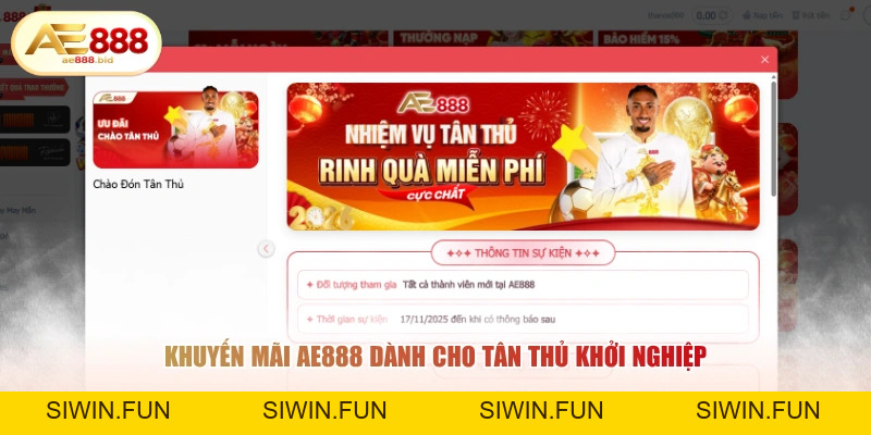 Khuyến Mãi AE888 - Hướng Dẫn Nhận Ưu Đãi Khủng Từ A-Z 2026 - siwin Khuyến Mãi AE888 - Hướng Dẫn Nhận Ưu Đãi Khủng Từ A-Z 2026 - siwin