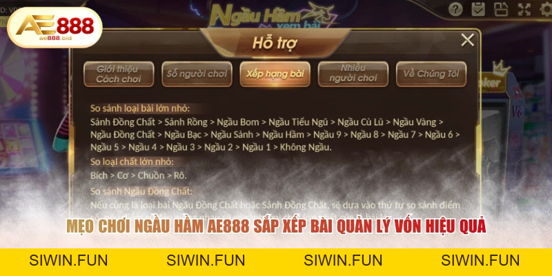 Ngầu Hầm AE888 - Luật Chơi Và Cách Tính Điểm Chi Tiết - siwin Ngầu Hầm AE888 - Luật Chơi Và Cách Tính Điểm Chi Tiết - siwin