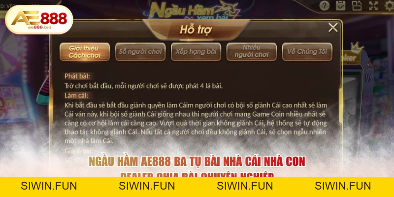 Ngầu Hầm AE888 - Luật Chơi Và Cách Tính Điểm Chi Tiết - siwin Ngầu Hầm AE888 - Luật Chơi Và Cách Tính Điểm Chi Tiết - siwin