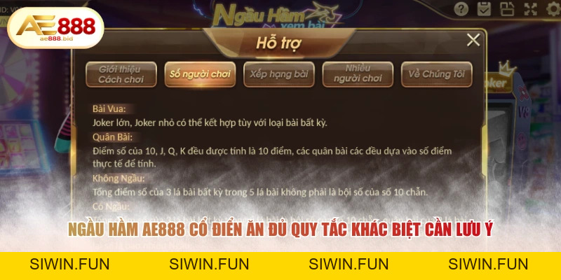 Ngầu Hầm AE888 - Luật Chơi Và Cách Tính Điểm Chi Tiết - siwin Ngầu Hầm AE888 - Luật Chơi Và Cách Tính Điểm Chi Tiết - siwin