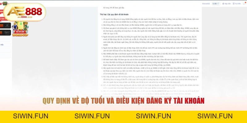 Điều Khoản Điều Kiện AE888 - Quy Định Sử Dụng Dịch Vụ Mới Nhất - siwin Điều Khoản Điều Kiện AE888 - Quy Định Sử Dụng Dịch Vụ Mới Nhất - siwin